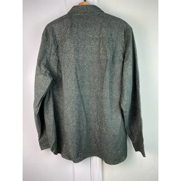 Freedom Foundry Men's XL Green Speckled Button Up Flannel Shacket - Picture 2 of 6